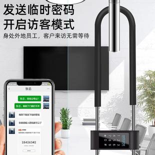 指U9纹u锁商玻璃门码 密锁型双开铺店面智能u形锁插锁挂锁防盗锁