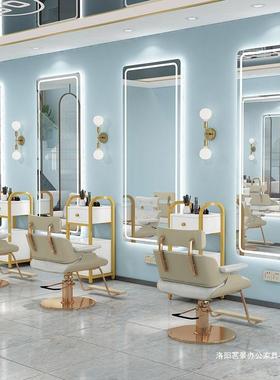 理专发店JDS镜台美剪店镜发子发廊用带灯网红壁挂式简约欧式发镜