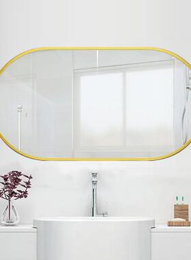 新品椭圆间高带框智能浴室镜子挂墙758设式卫生梳妆妆台化灯镜防