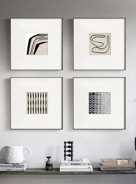 黑线现代简客约抽厅沙发装饰画厅黑白灰壁FX202111画象线条玄关挂