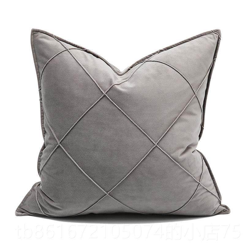 高档现代北欧极简沙发样板软装布/大格子抱枕靠包纯房色菱格绒方,居家布艺,靠垫/抱枕,淘宝优惠券,粉丝福利购,淘宝优惠卷