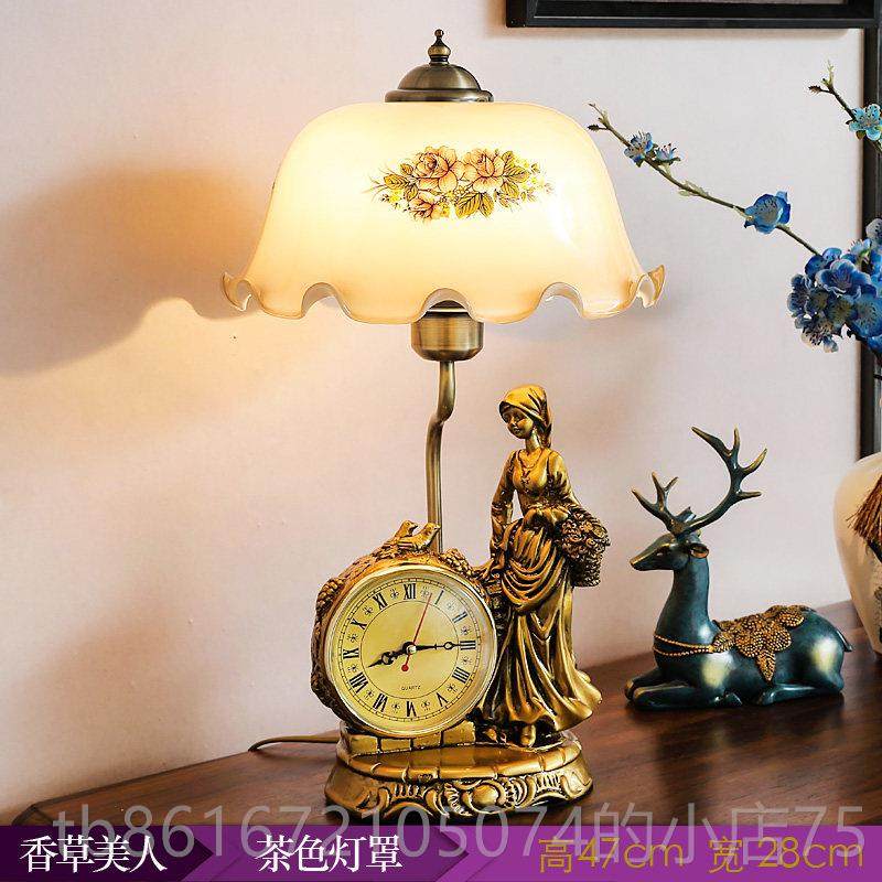高档欧古洲时钟台控灯卧室床头柜覆遥酒智能调光装饰书房客厅店婚,家装灯饰光源,装饰台灯,淘宝优惠券,粉丝福利购,淘宝优惠卷