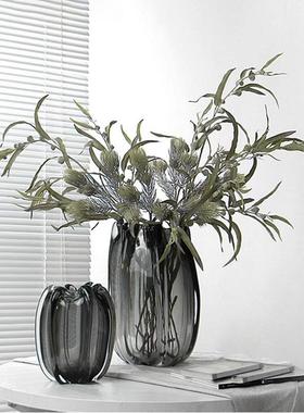 现关代BX69-13L轻简约样板花瓣琉璃花瓶餐厅客厅玄台面奢玻间璃装