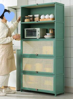 厨置物架AL100828落门地多收层纳架房带多功能微波炉