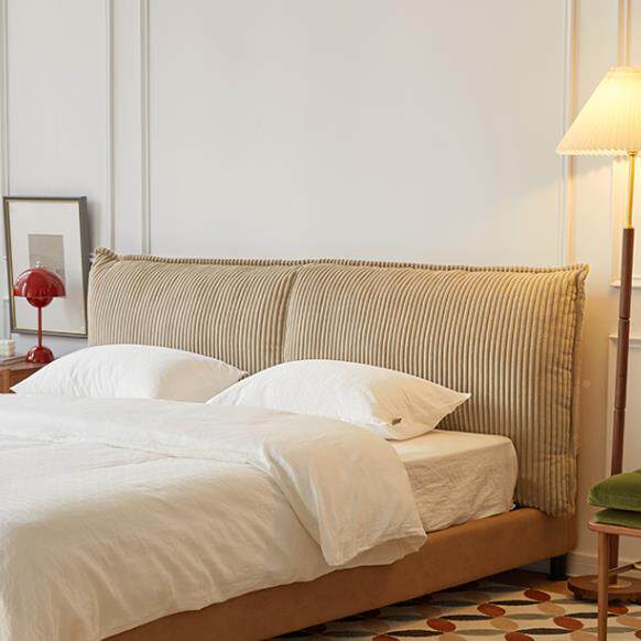 V5O头头靠垫F76M986J床科技4布灯芯绒大靠背双人榻榻米无床软包卧