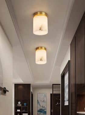 新顶式吸灯过道阳台灯玄关走云石灯中国风67703圆形廊中全铜衣帽