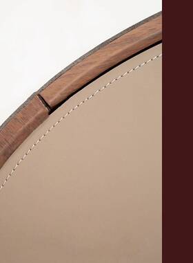 意式极简设计师款床头柜椭圆马皮床边柜不锈钢IPQ鞍轻奢端斗实高