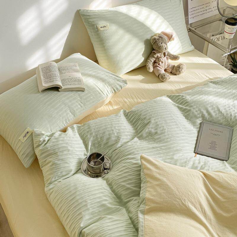 AL小清新四件套纯F77J7759棉床单单被套夏5季人被罩床上用件品三