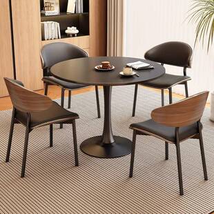 腾家具法式复古餐桌圆形家用桌小YLK型阳台户小圆桌子休闲洽辉谈