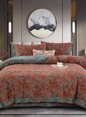 套新复古上式田园色织双层纱全棉四件ASCS38574类母婴美纯棉轻奢