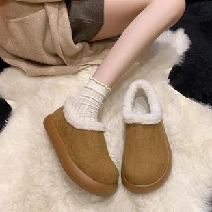 博肯雪地靴棉鞋 厚底加绒勃肯鞋 冬保暖豆豆鞋 新款 毛毛鞋