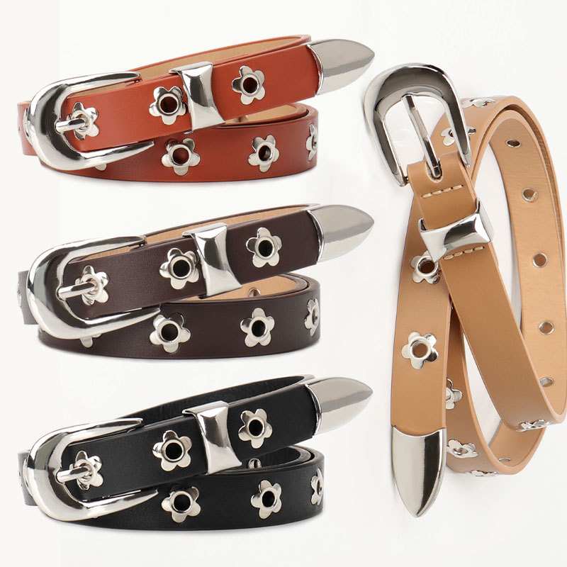 新复古高级感气眼女士皮带朋克风