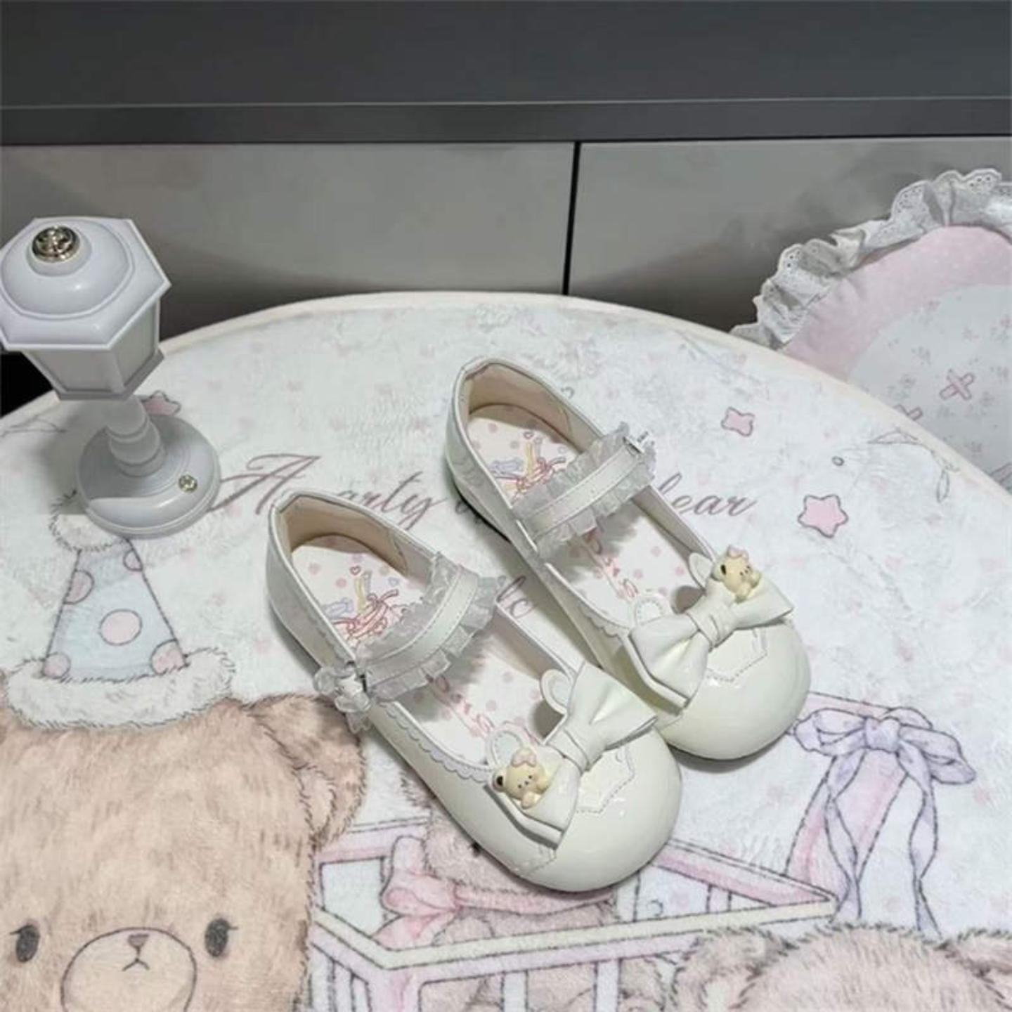 小众可爱奶芙鞋低跟圆头单鞋结