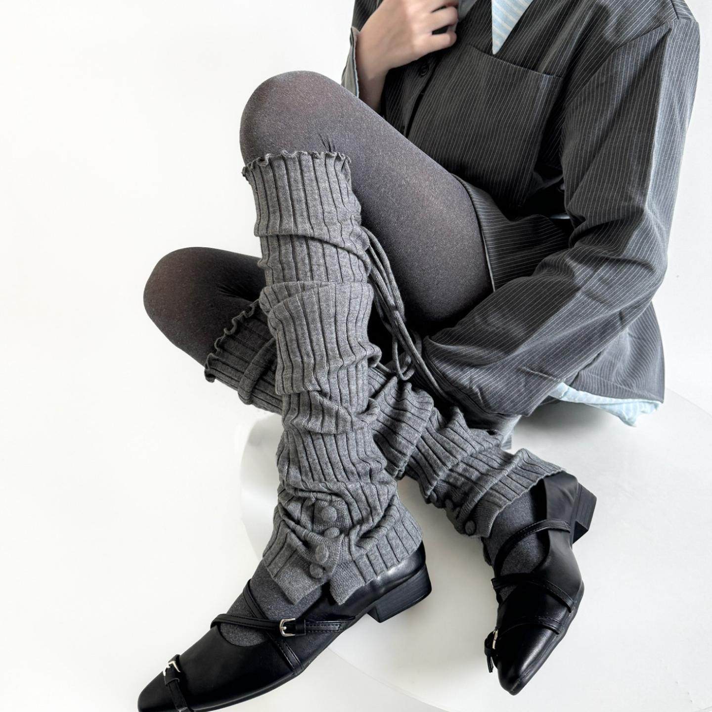 秋冬设计感纽扣走秀款绑带百搭