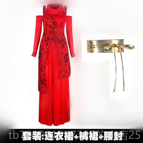 高档Y会e表s蛇舞蹈服演服蛇年新出年演服年成人女爵士红色
