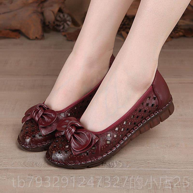 高档闰月新款皮软底舒适女鞋镂平底包头凉鞋妈女民族真风妈鞋牛空,女鞋,洞洞鞋,淘宝优惠券,粉丝福利购,淘宝优惠卷