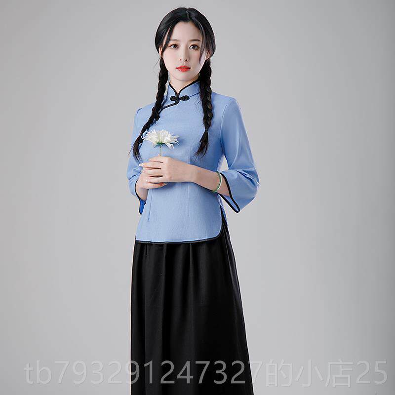 高档民国风学生装复古中国风女装五四青年学生山民服班中装国服演