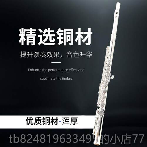 高档正品原装TAA镀N 长笛乐器C调16/ 17开闭孔E键初学考级银演奏