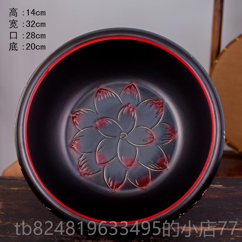 高档490景德缸镇瓷缸 诗词鱼缸客厅装饰品摆陶件 金鱼鱼锦鲤缸荷