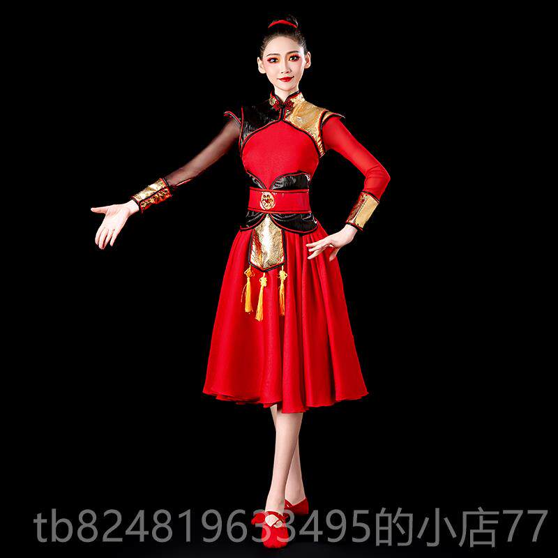 高档现舞演出服人女中国风喜庆打套鼓腰鼓表演快板水鼓舞蹈服装代
