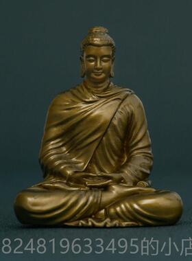 新款简行释迦牟坐尼佛像家供奉释迦摩尼佛如用来佛像修摆件纯黄铜