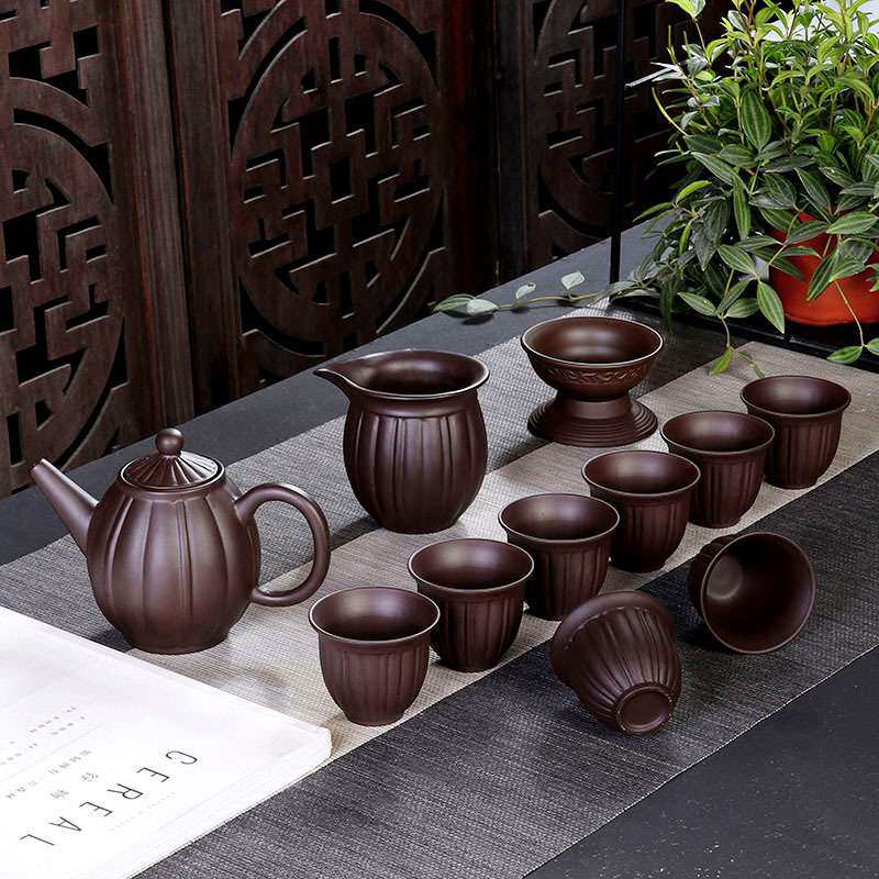 紫砂整套陶瓷茶具快客杯便携式茶具家用茶壶一壶两杯旅行办公室