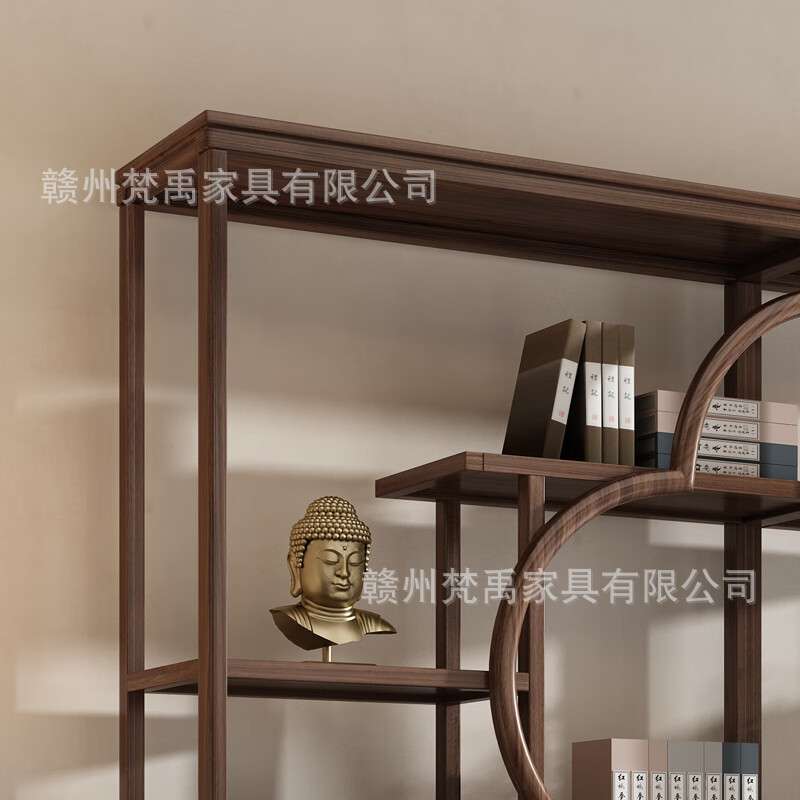 博古架实木中式古董架现代简约隔断新展示柜客厅架子置物架多宝阁