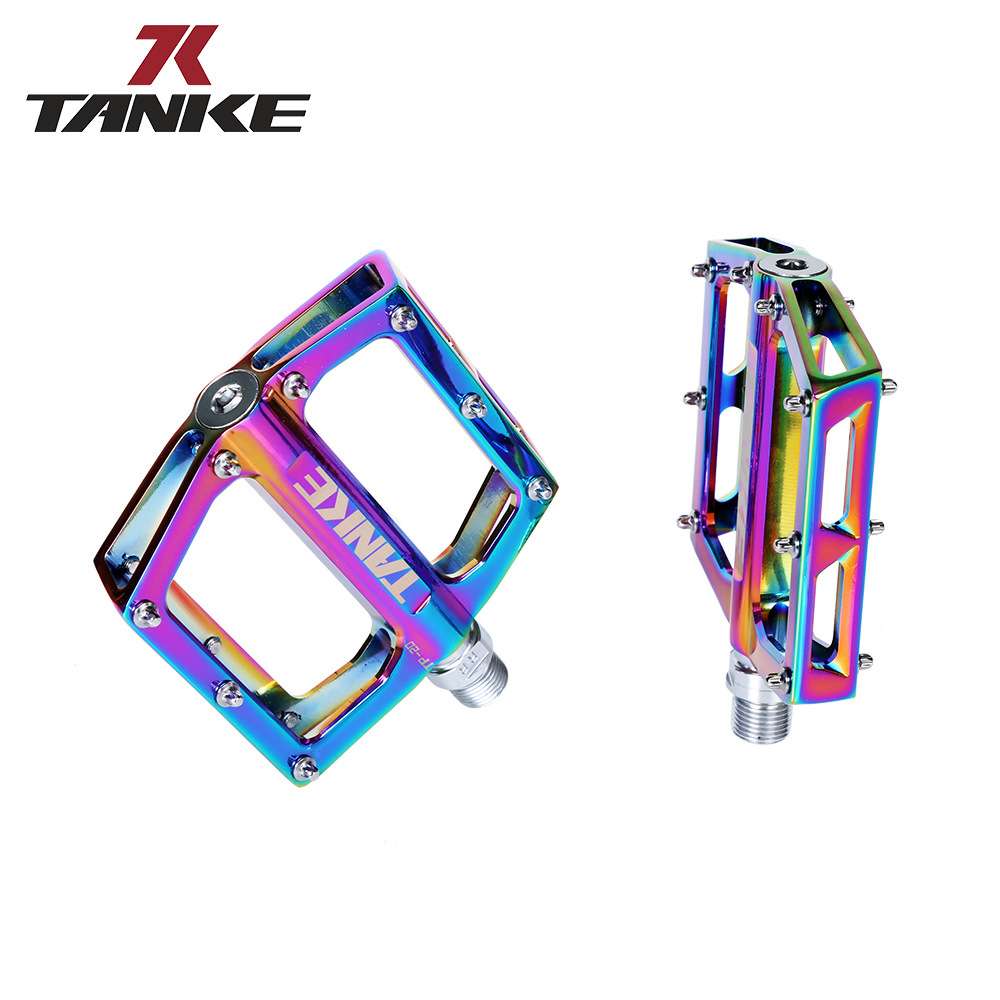 自行车踏板TANKE TP-20超轻铝合金彩色空心轴承配件山地车脚踏板