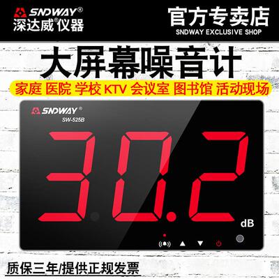 壁挂式分贝仪噪音计测量噪音仪噪声音量测试SW-525A/525B