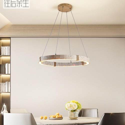侘寂风复古餐厅吊灯高级感创意2025新款圆环艺术中古卧室茶室灯具