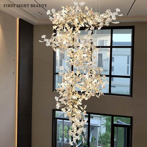 银杏萤火虫客厅餐厅吊灯设计师个性吧台别墅楼梯酒店大堂工程灯具