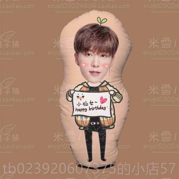 正品范礼丞定丞人形抱枕制照片diy靠垫枕头娃玩偶娃生日物填充格