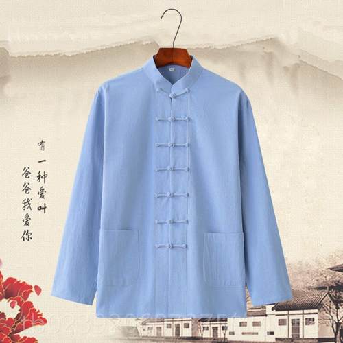 正品夏季棉麻极复古中式国风长短袖唐装男道女茶禅居士八段锦功太