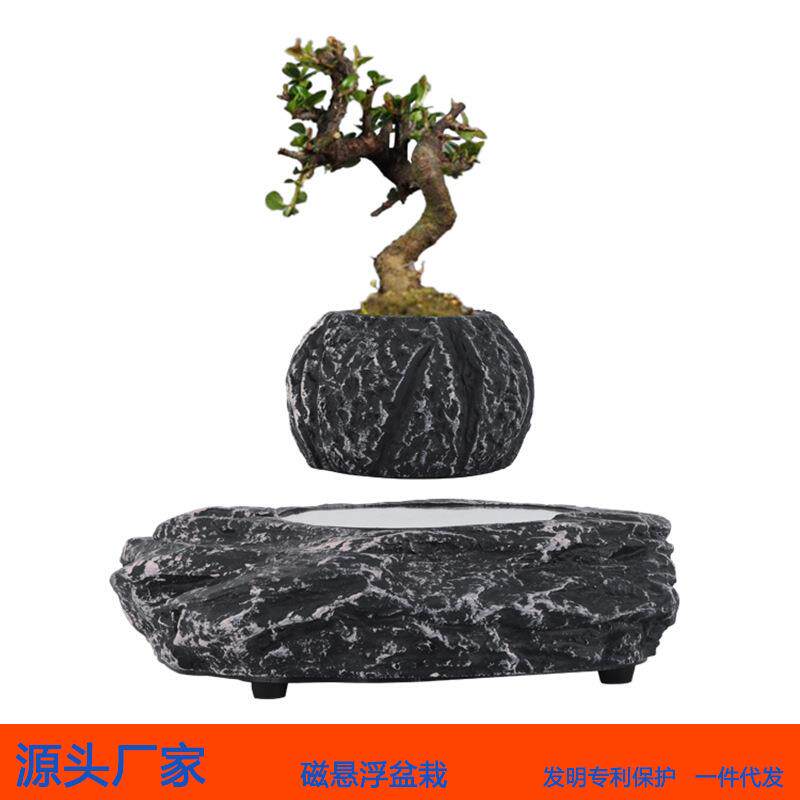 磁悬浮爆款盆栽家居桌面空中花盆磁悬浮风水绿植迷你植物盆景摆件