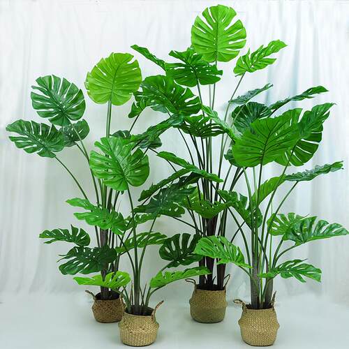 仿真龟背竹大型落地绿植盆栽客厅家居办公室装饰假植物仿真盆景摆