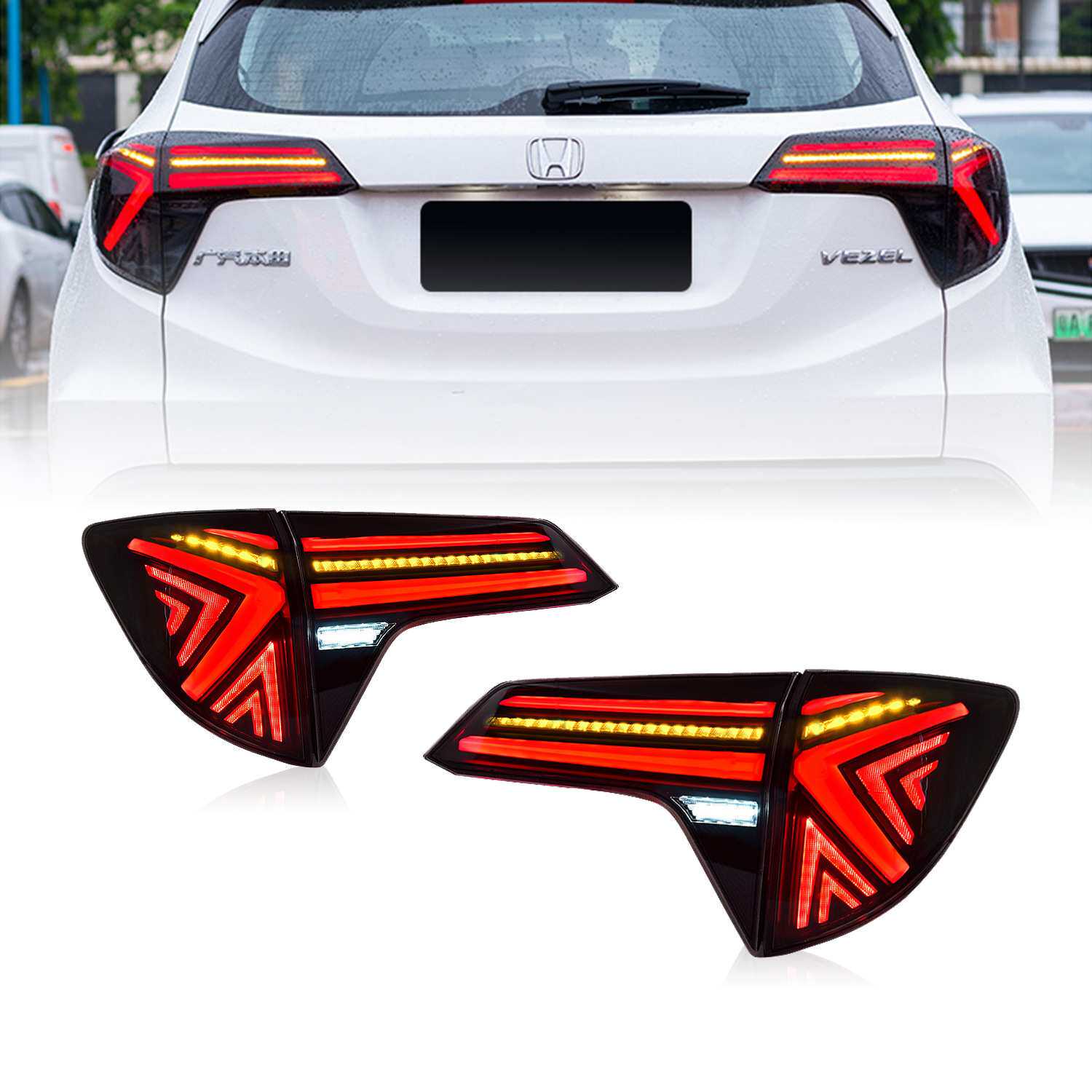 HCMOTIONZ适用于本田缤智HR-V Vezel 15-21款LED行车灯尾灯总成