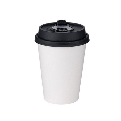 一次性90口径白色奶茶纸杯单层咖啡热饮外带打包杯可印LOGO