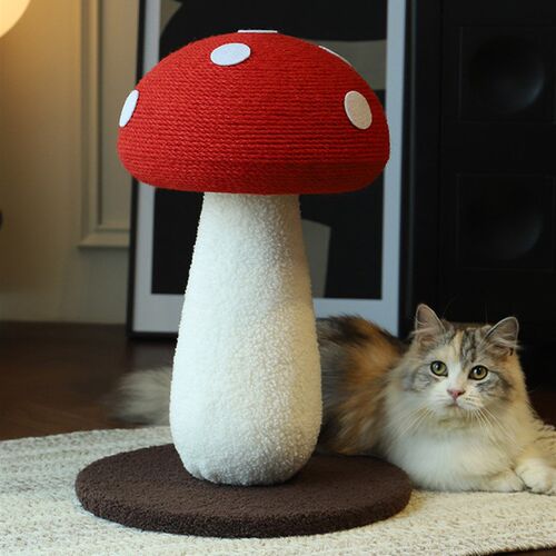 蘑菇猫抓板剑麻立式猫抓柱不掉屑磨爪猫咪解闷红伞伞猫爬架猫玩具