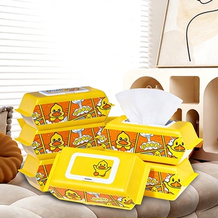 02B小黄鸭湿巾家用大包婴幼儿童新生手口屁专用