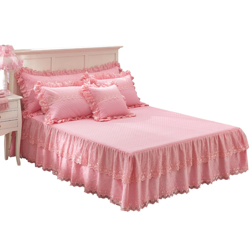 2021年新款全棉蕾丝花边床裙式单件纯棉公主床套床单夏季高端床罩,床上用品,床裙,淘宝优惠券,粉丝福利购,淘宝优惠卷