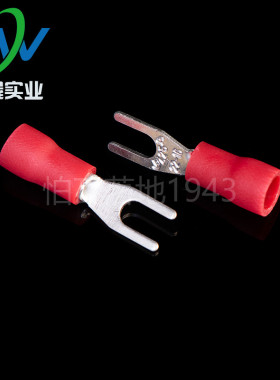 国标 SV1.25-3 紫铜叉形引进预绝缘端头 冷压护套接线端子 1000只