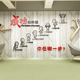 公司企业文化墙设计装饰办公室教室3d立体亚克力激励励志标语墙贴
