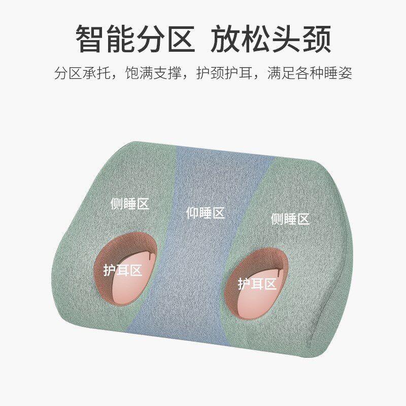 护耳枕头防止压耳朵耳罩耳机适配专用带孔单人记忆棉防噪音护颈枕