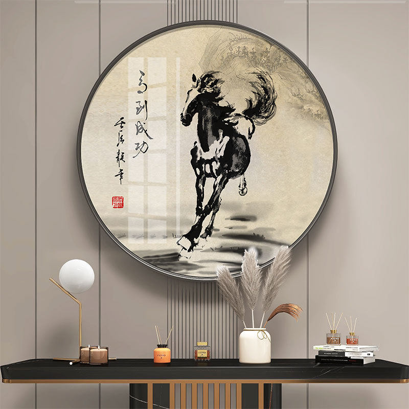 马到成功壁画徐悲鸿马挂画骏马图墙画八骏图装饰画