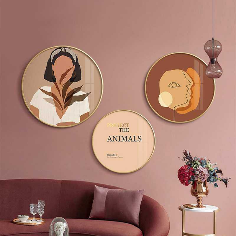 北欧ins抽象客厅装饰画圆形餐厅背景墙壁画卧室床头挂画厂家,3C数码配件,摄像机配件,淘宝优惠券,粉丝福利购,淘宝优惠卷