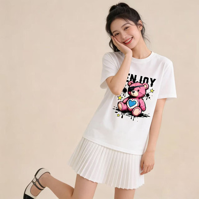 k-Free^Lancer2026新夏季正肩圆领短袖T恤小众韩系百搭上衣220g