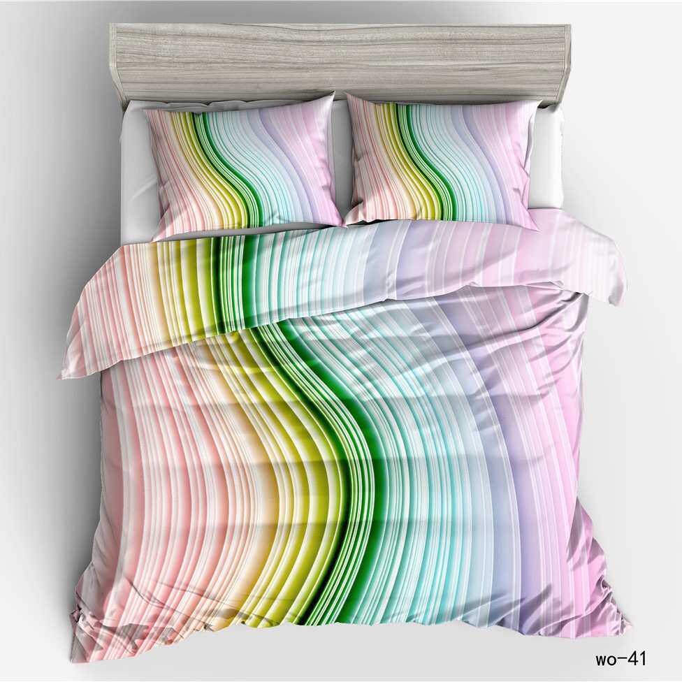 维欧跨境家纺天空彩虹抽象数码D亚马逊被套枕套三件套duvet cover