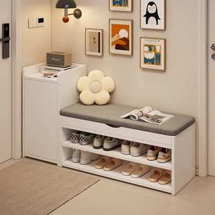 门口换鞋凳收纳一体家用可坐式鞋柜入户极窄储物长条穿鞋凳窄鞋架