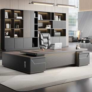 老板桌办公桌椅组合轻奢高级感董事长烤漆大班台女士经理简约现代