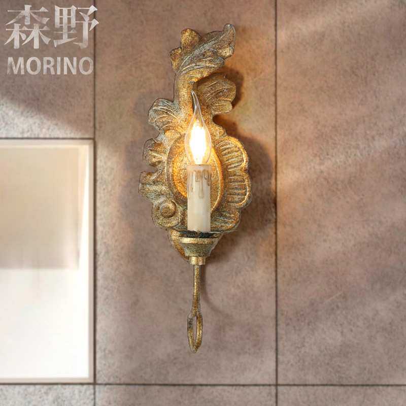 森野照明  美式乡村法式田园复古做旧壁灯客厅餐厅卧室走廊楼梯间